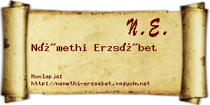 Némethi Erzsébet névjegykártya