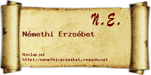 Némethi Erzsébet névjegykártya